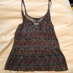 AEO floral lace up tank